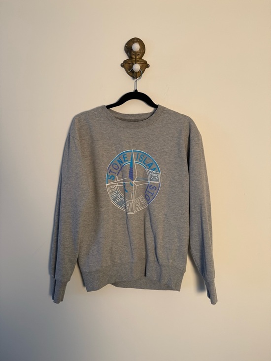Stone Island Sweaters - Vintage Stone Island Gray Crewneck Sweatshirt